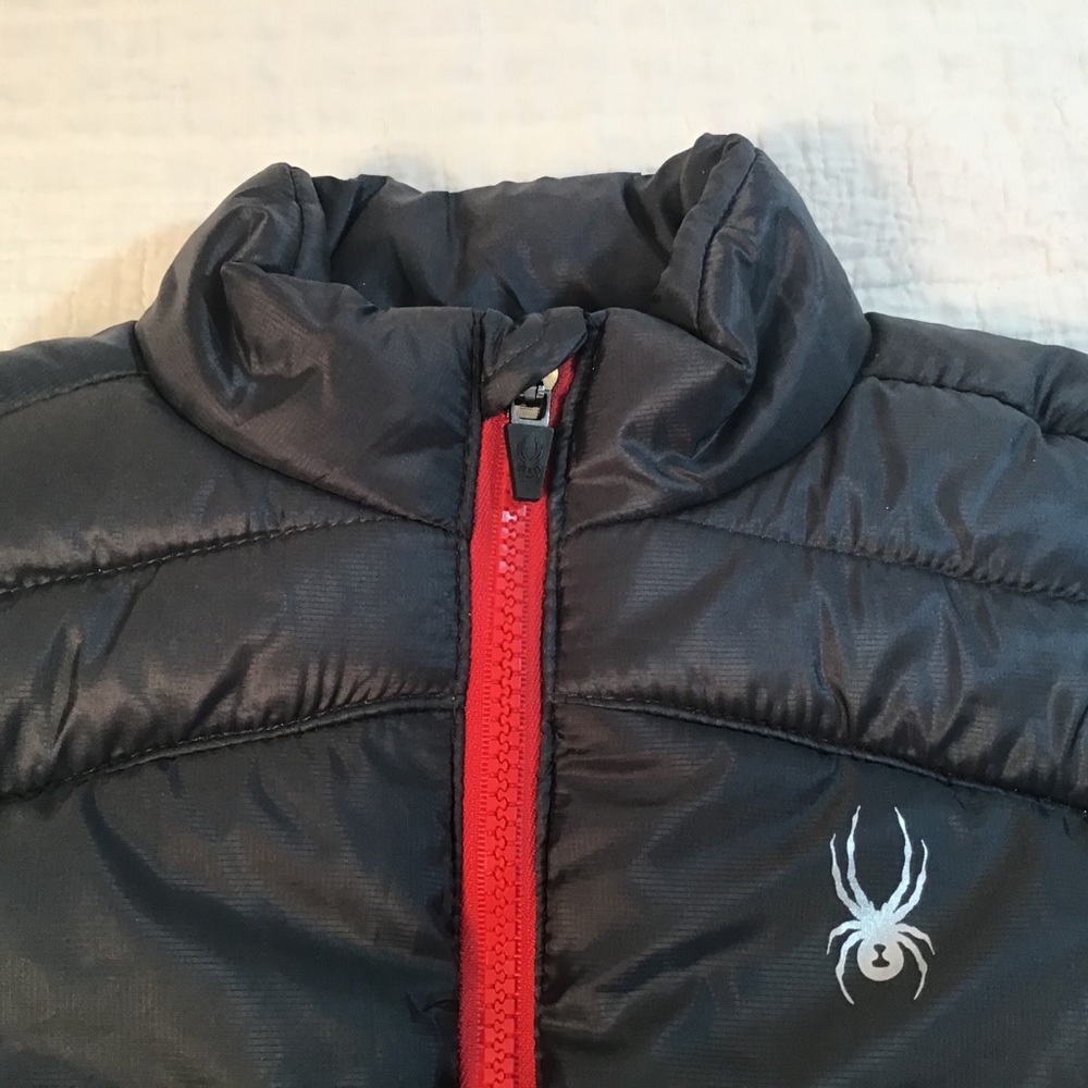Spyder youth sz 4T puffer vest red black like new